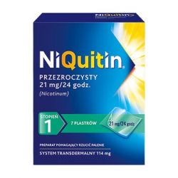Niquitin * Przeźroczysty system transdermalny - stopień 1 * Plastry  21 mg / 24 h * 7 sztuk