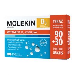 Molekin D3 2000 j.m. * 120 tabletek powlekanych