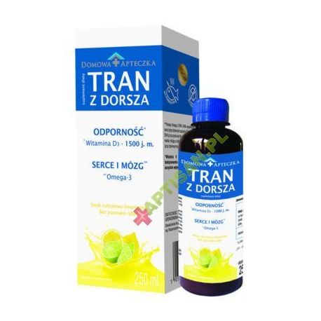 DOMOWA APTECZKA - Tran z dorsza * Smak cytrynowo-limonkowy * 250 ml