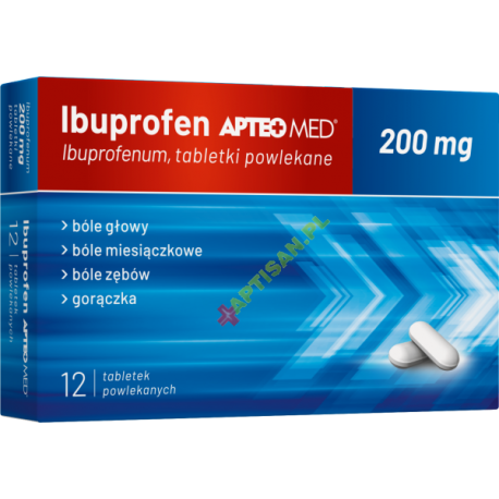 APTEO MED - Ibuprofen 200 mg * 12 tabletek powlekanych