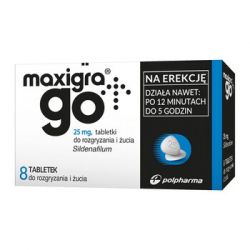 Maxigra Go * 25 mg - tabletki do rozgryzania i żucia * 8 tabletek