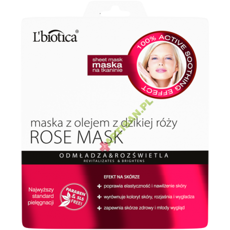L Biotica * Rose maska z olejem z dzikiej róży * 1 sztuka