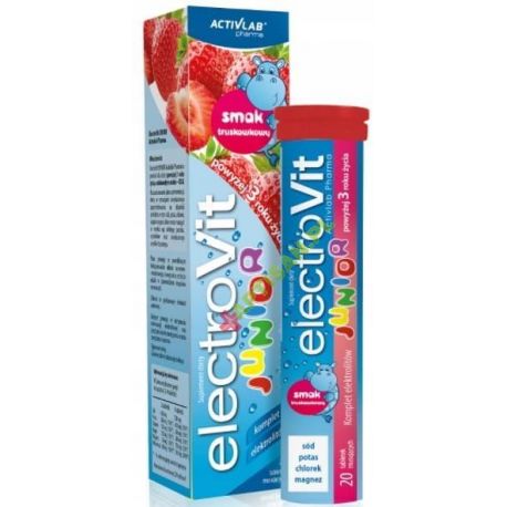 ElektroVit Junior * elektrolity o smaku truskawkowym * 20 tabletek rozpuszczalnych