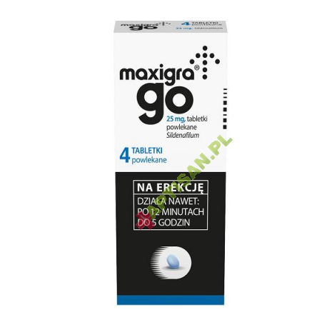 Maxigra Go - 0,025 g* 4 tabletki powlekane