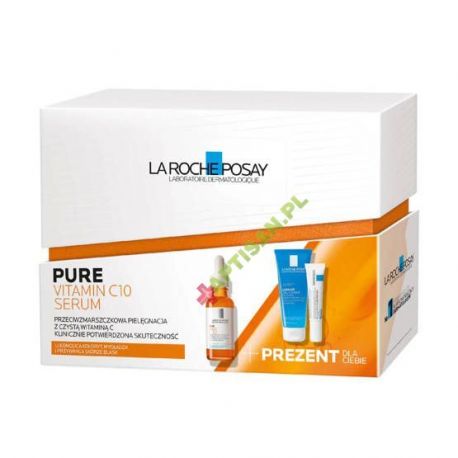 La Roche-Posay XMASS - Pure Vitamin C10 Serum + Płyn Micelarny + Cicaplast Balsam