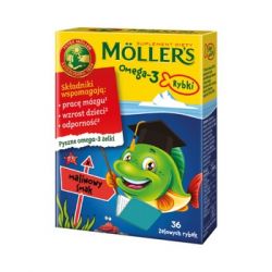 Mollers Omega-3 Rybki *Malinowy smak- żelki x36 sztuk