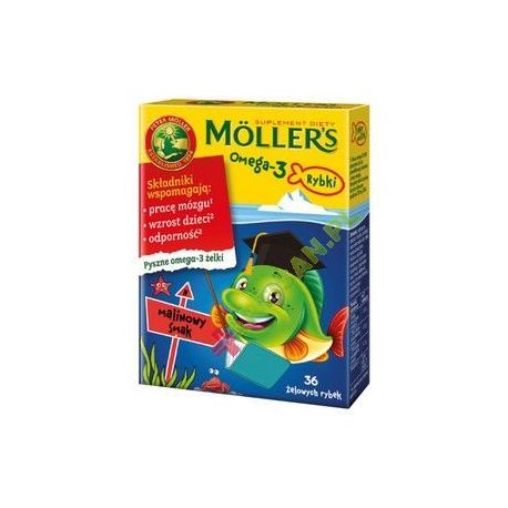 Mollers Omega-3 Rybki *Malinowy smak- żelki x36 sztuk