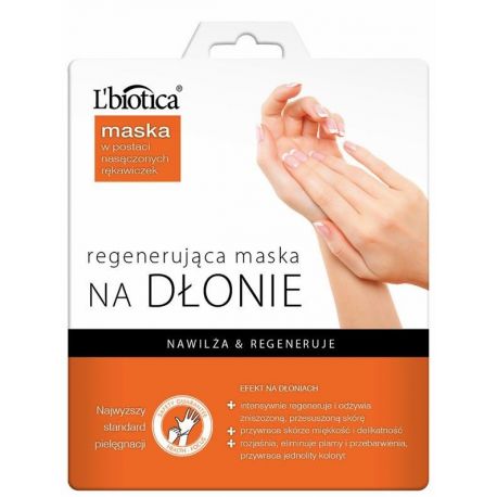 L Biotica * Regenerująca maska na dłonie *  Nasączone rękawiczki * 1  para