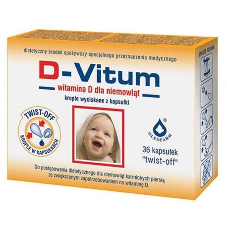 D-Vitum * Witamina D dla niemowląt * 36  kaps. twist-off