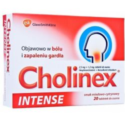 Cholinex Intense * smak miodowo - cytrynowy * 20 pastylek