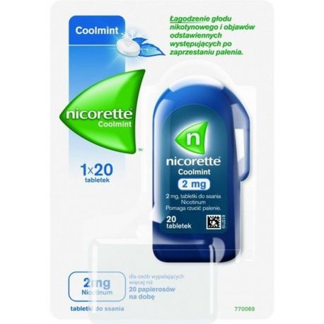 Nicorette Coolmint 2 mg * 20 tabletek do ssania