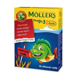 Mollers Omega-3 Rybki * żelki- smak owocowy * 36 szt
