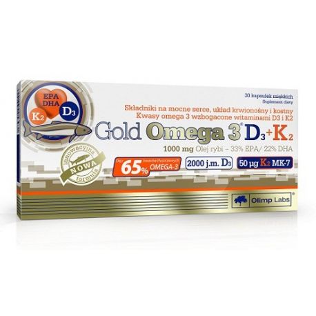 OLIMP Gold Omega 3 D3+K2 * 30 kapsułek