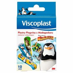 Viscoplast - Pingwiny z Madagaskaru * plastry ochronne dla dzieci * 10 sztuk
